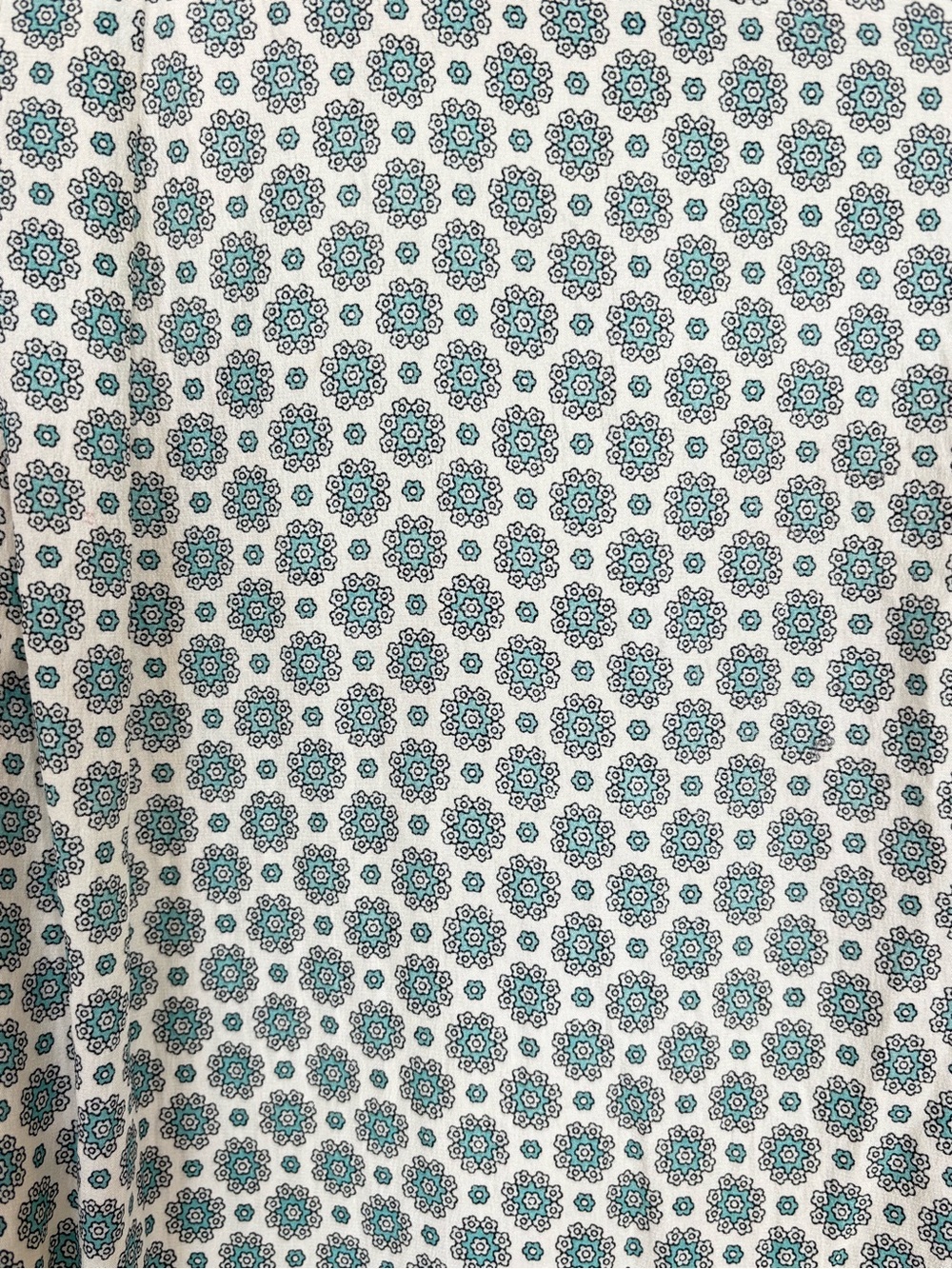 Zara 100% Mulberry Silk Floral Blouse M Ivory Teal Quiet Luxury Autumn Chic Fall - Picture 10 of 16